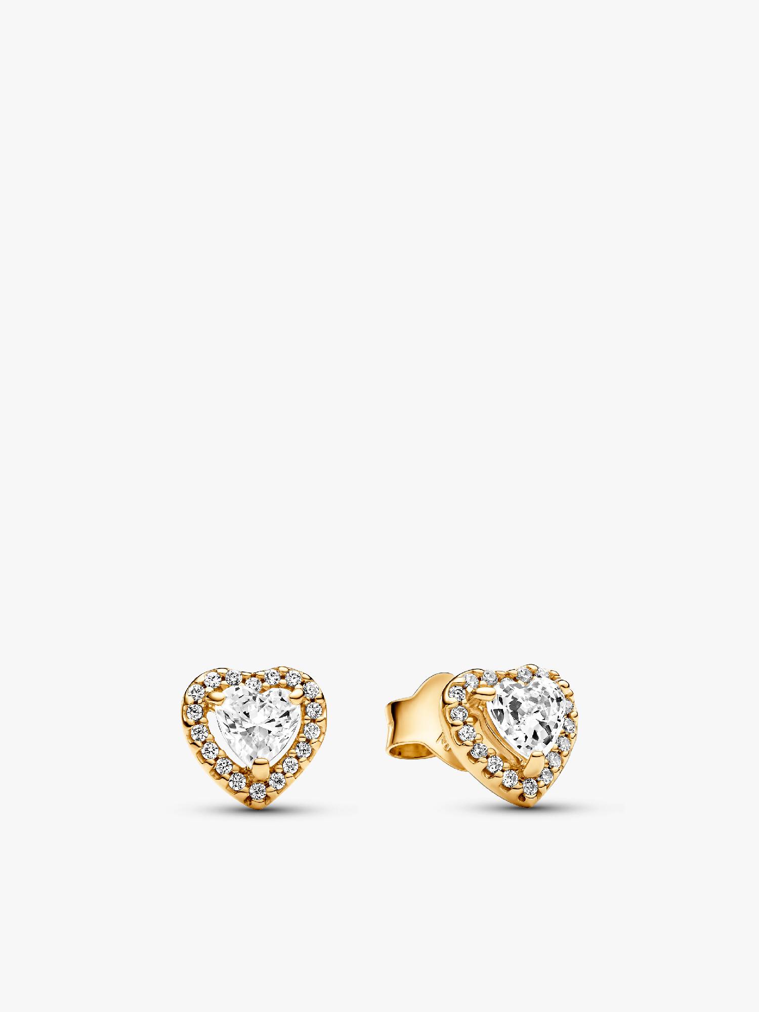 Sparkling Elevated Heart Stud Earrings