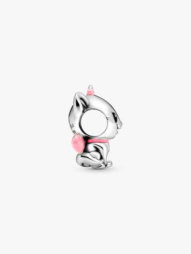 Disney Marie sterling silver charm with black and pink enamel