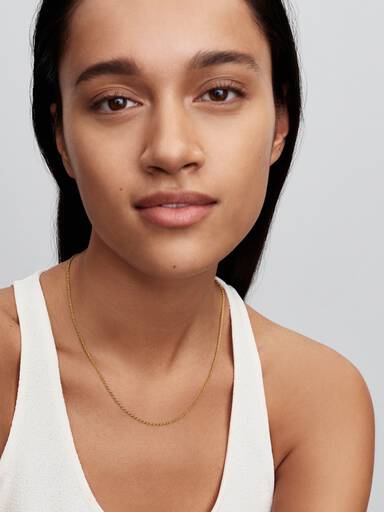 14k gold-plated rope chain necklace with sliding clasp