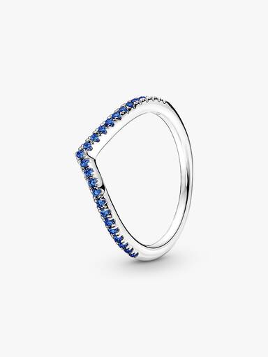 خاتم أمنيات أزرق متلألئ من Pandora Timeless