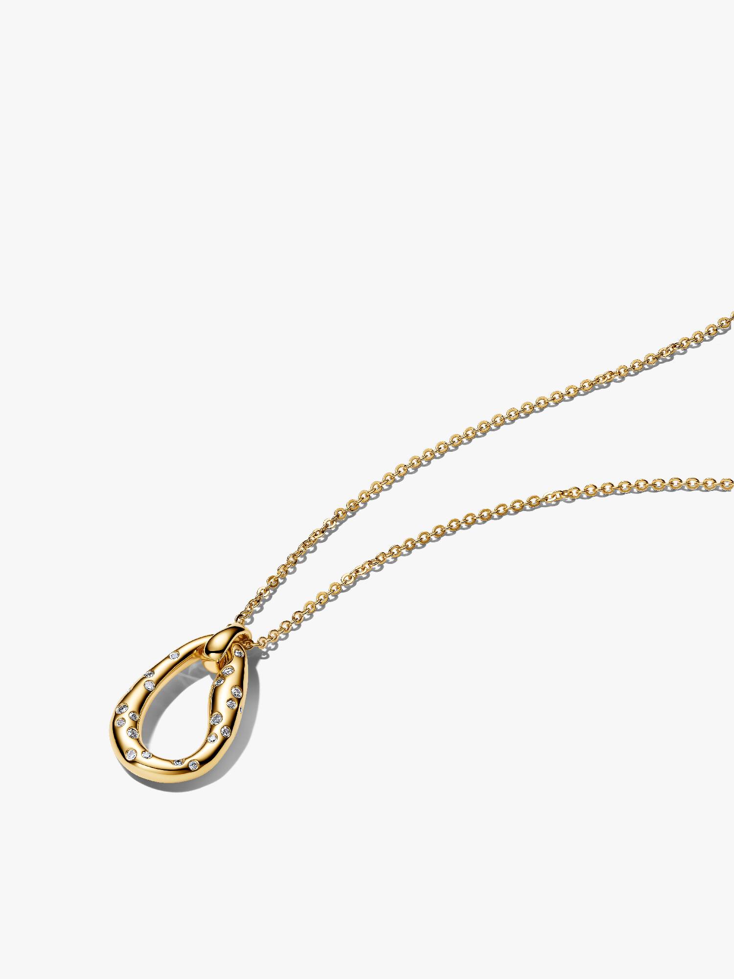 Organically Shaped Stone-Set Pendant Necklace 