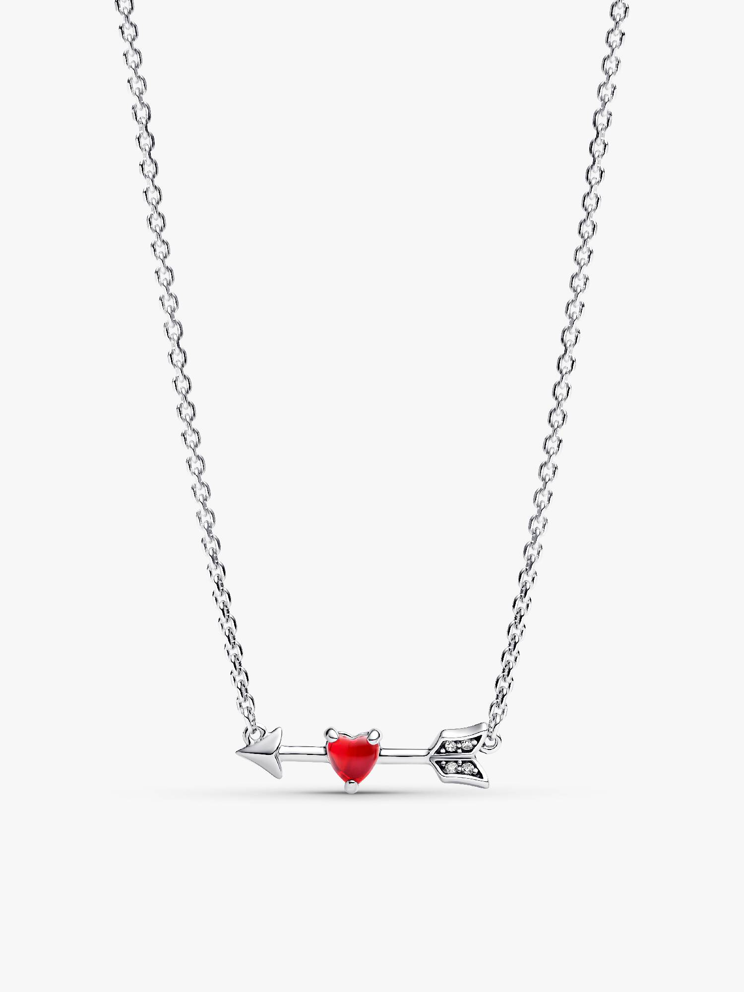 Arrow & Murano Glass Heart Necklace