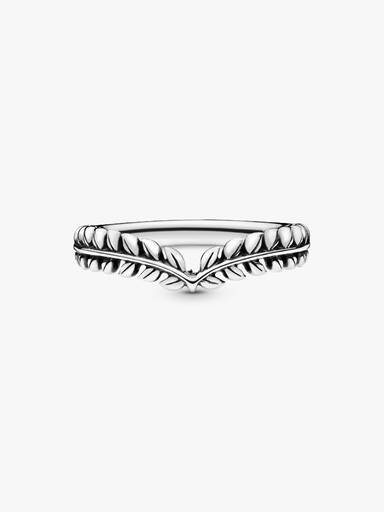 Seeds wishbone silver ring