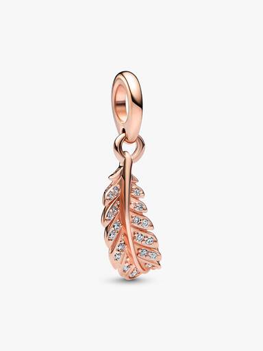 Floating Curved Feather Dangle Charm