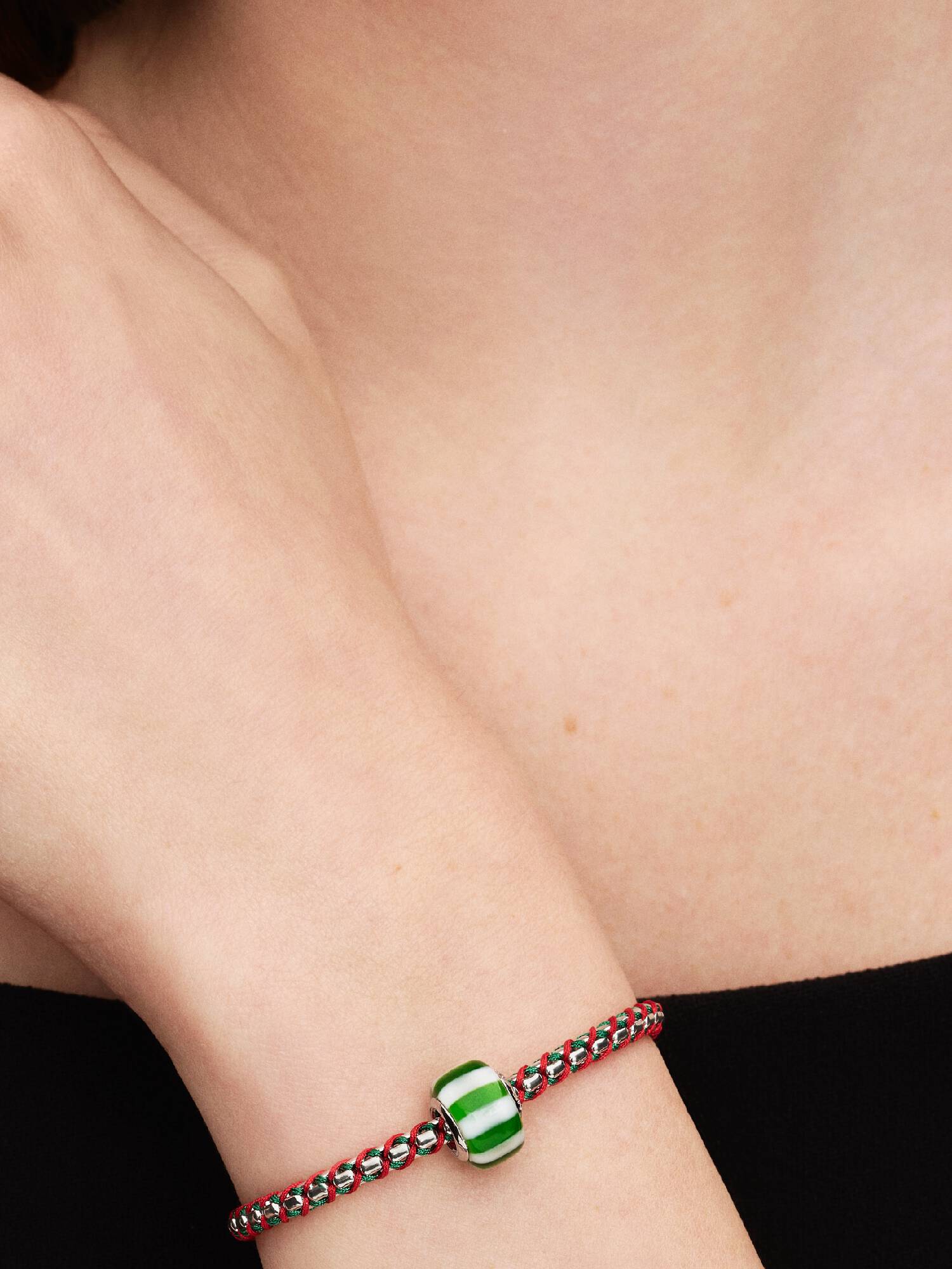 Green Peppermint Murano Glass Charm 