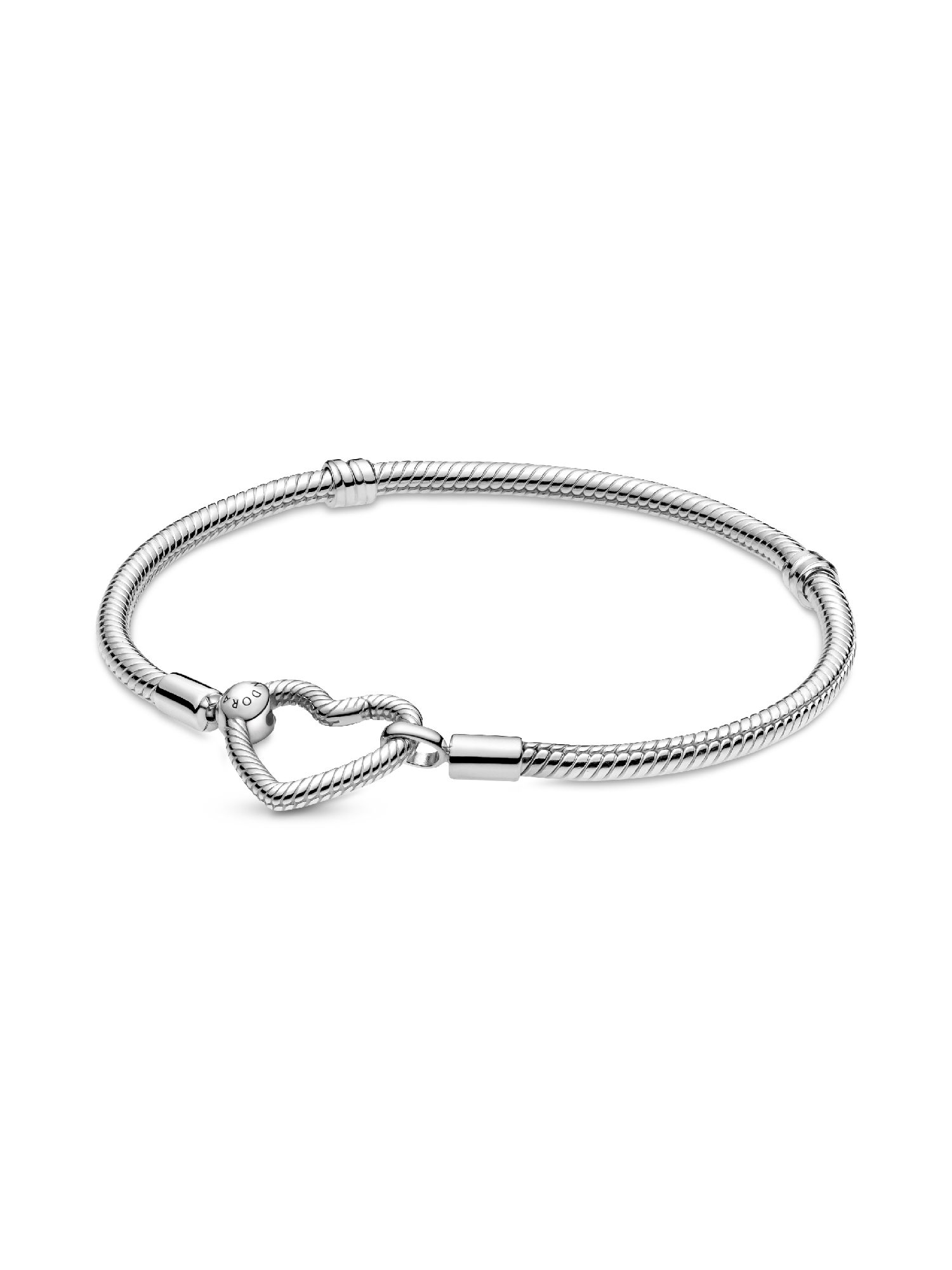 Pandora Moments Heart Closure Snake Chain Bracelet