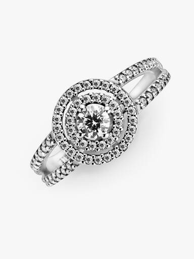 Sparkling Double Halo Ring