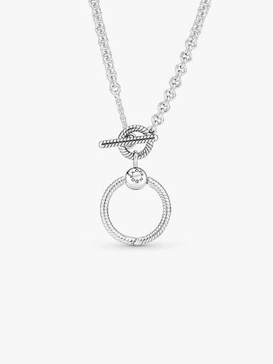 تعليقة قلادة O Pendant لها قفل على شكل خطّ أفقيّ، من Pandora Moments
