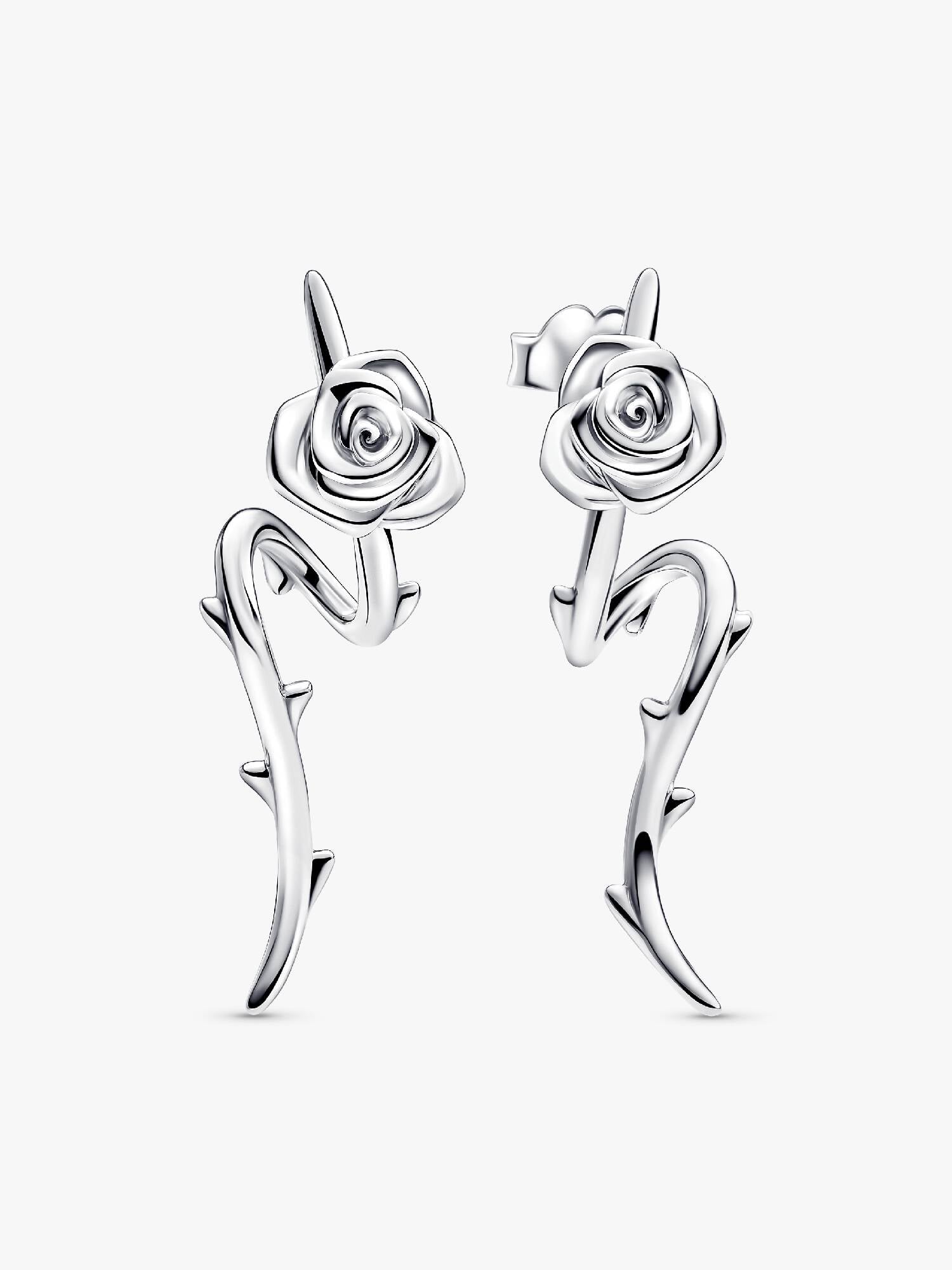 Rose in Bloom Curved Stud Earrings