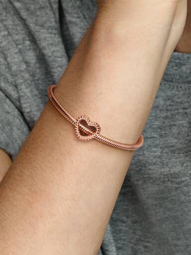 Beaded heart 14k rose gold-plated charm