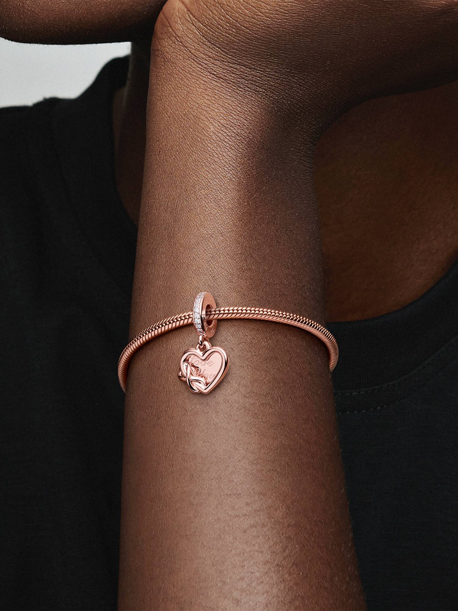 Love You Infinity Heart Dangle Charm
