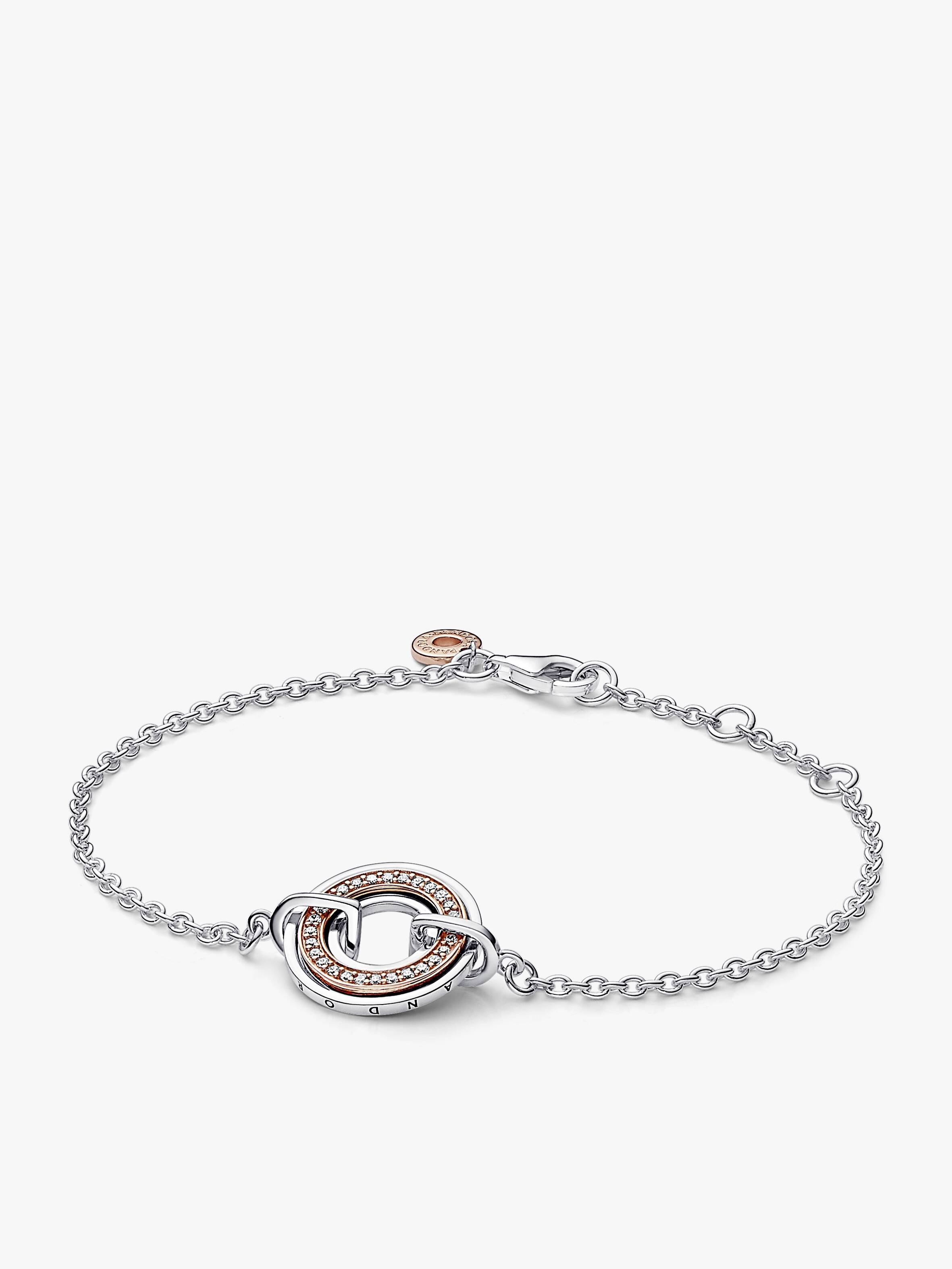 Pandora Signature Two Two-tone Logo & Pavé Chain Bracelet