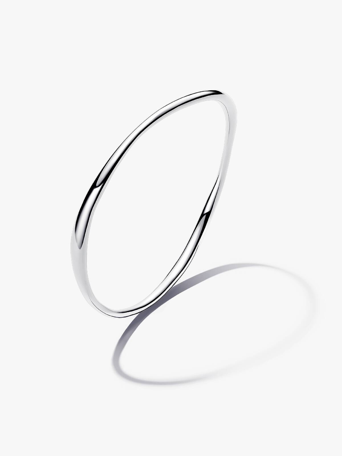 Pandora Organically Shaped wavy sterling silver bangle bracelet