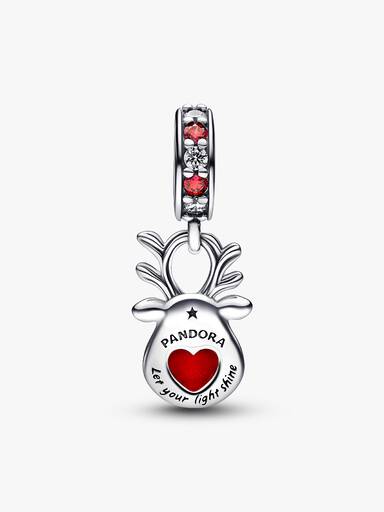 Red Nose Reindeer Murano Dangle Charm