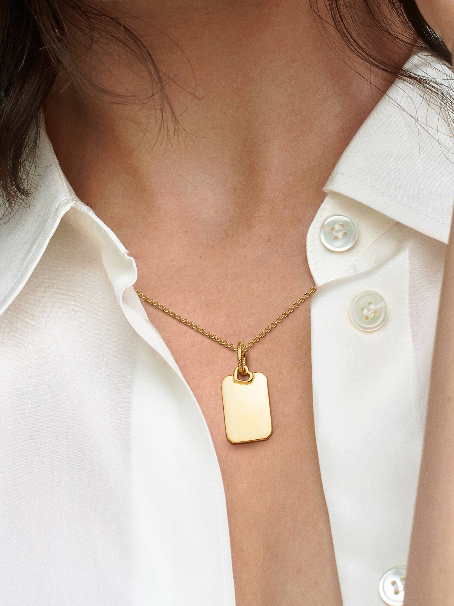 Engravable Rectangle Tag Pendant