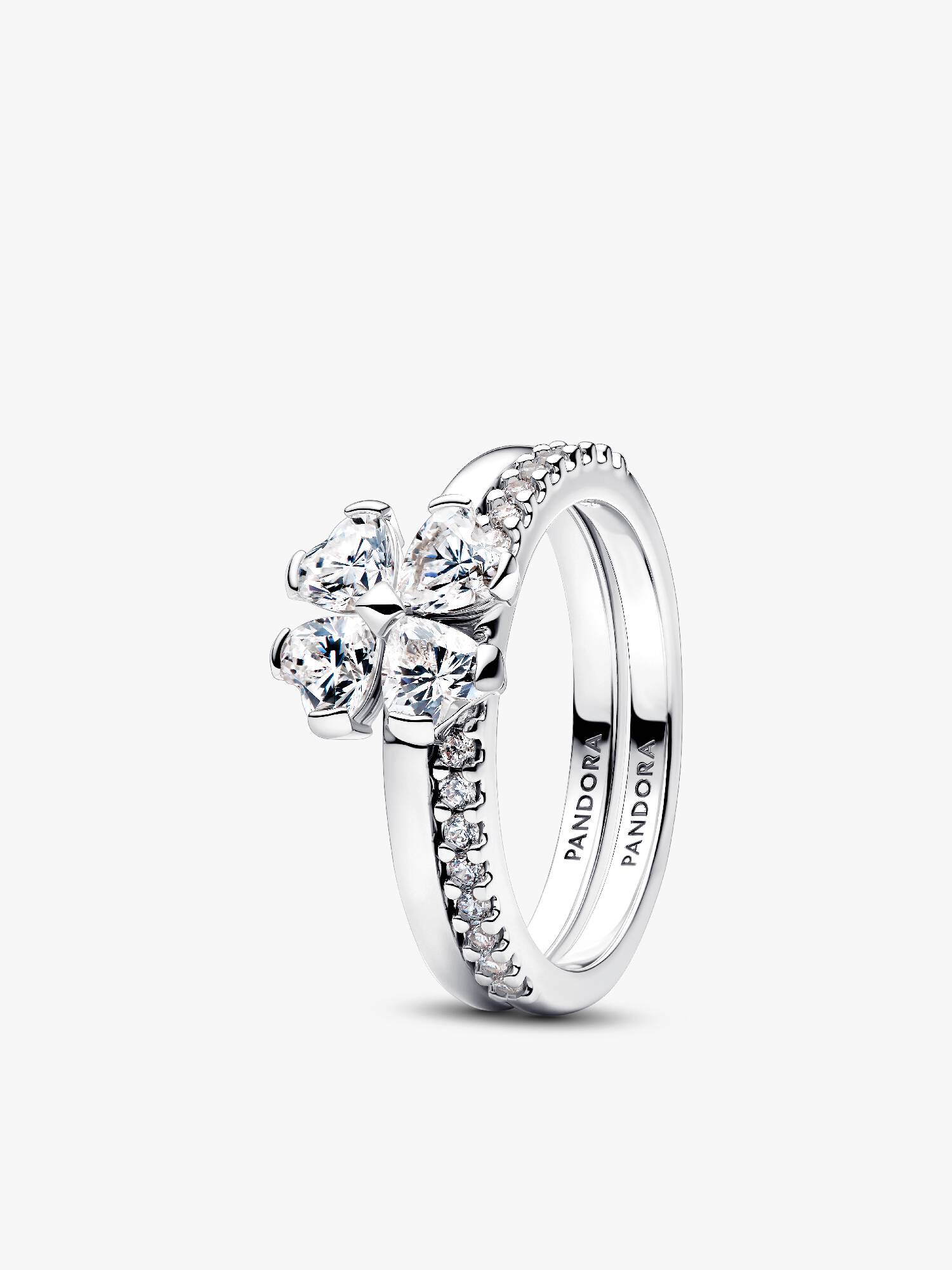 Sparkling Lucky Clover Splittable Ring