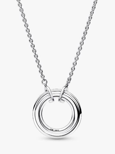 Pandora Signature Two tone Logo & Pavé Necklace