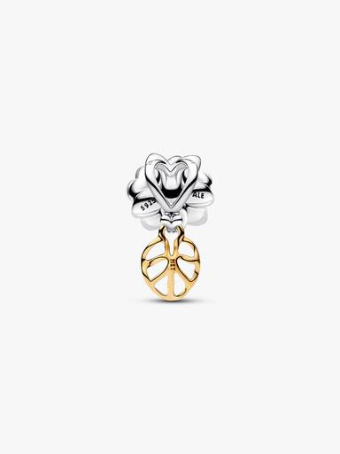 Disney Tiana sterling silver and 14k gold-plated charm with 0.012 ct TW G-I VS+ round brilliant very good cut lab-grown diamond