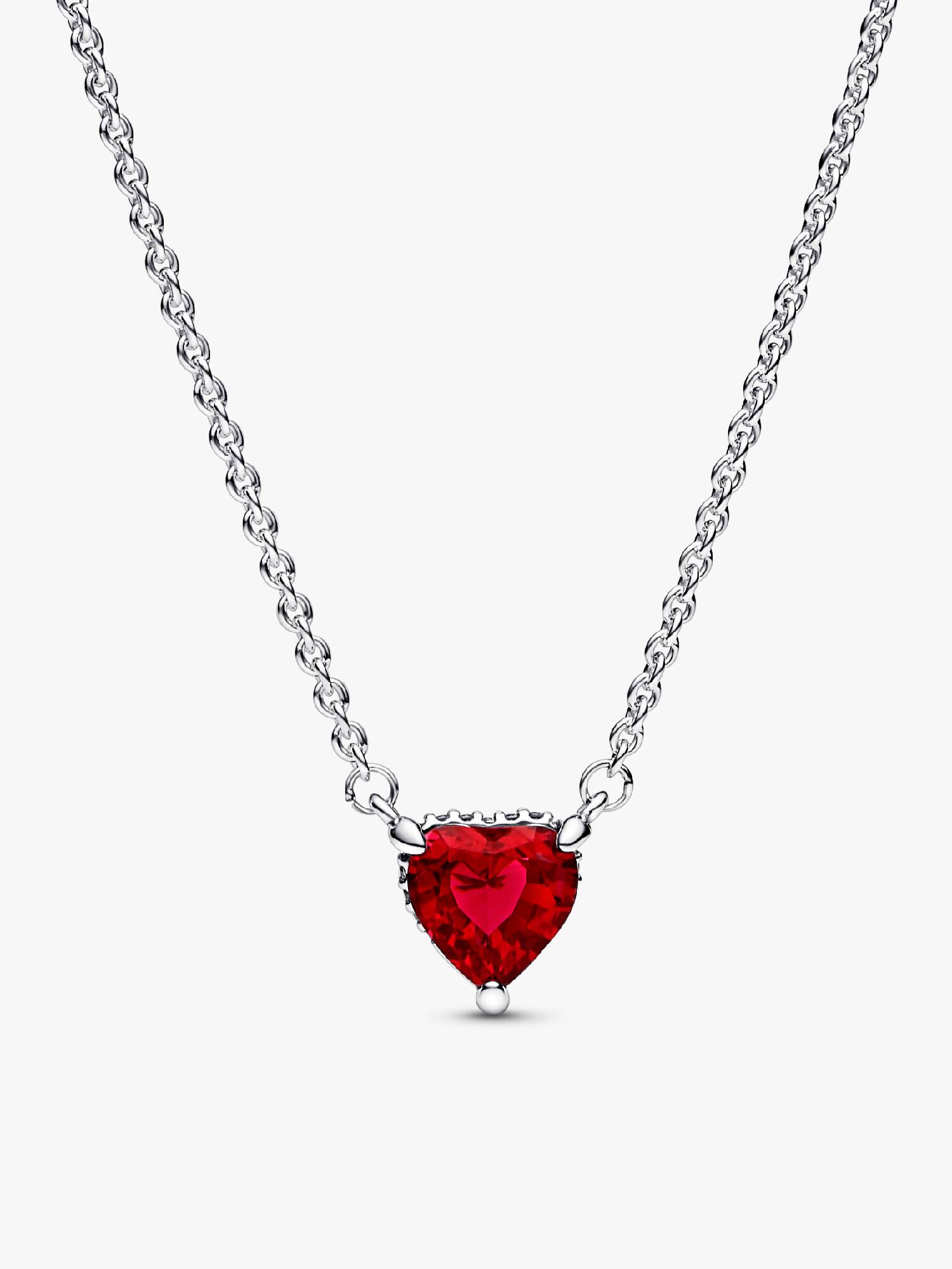 Sparkling Heart Halo Pendant Collier Necklace
