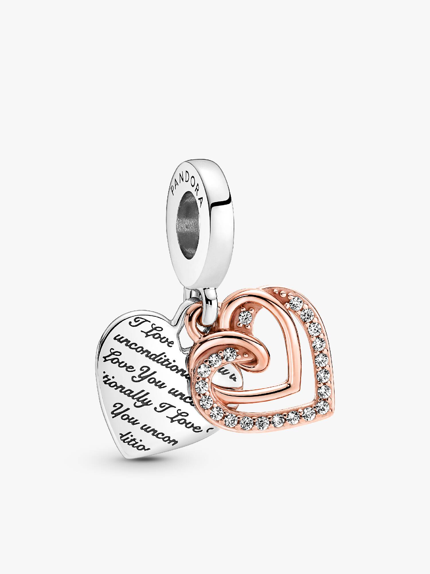 Entwined Hearts Double Dangle Charm