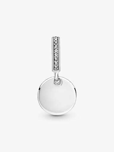 Engravable Heart Disc Dangle Charm