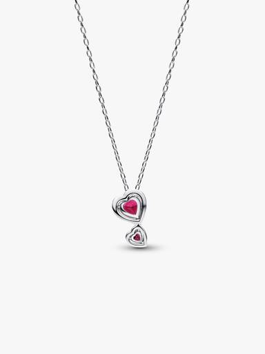 Red Halo Hearts Pendant Necklace