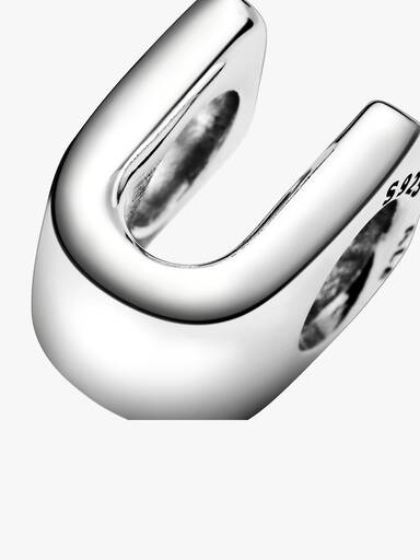 Letter U silver charm