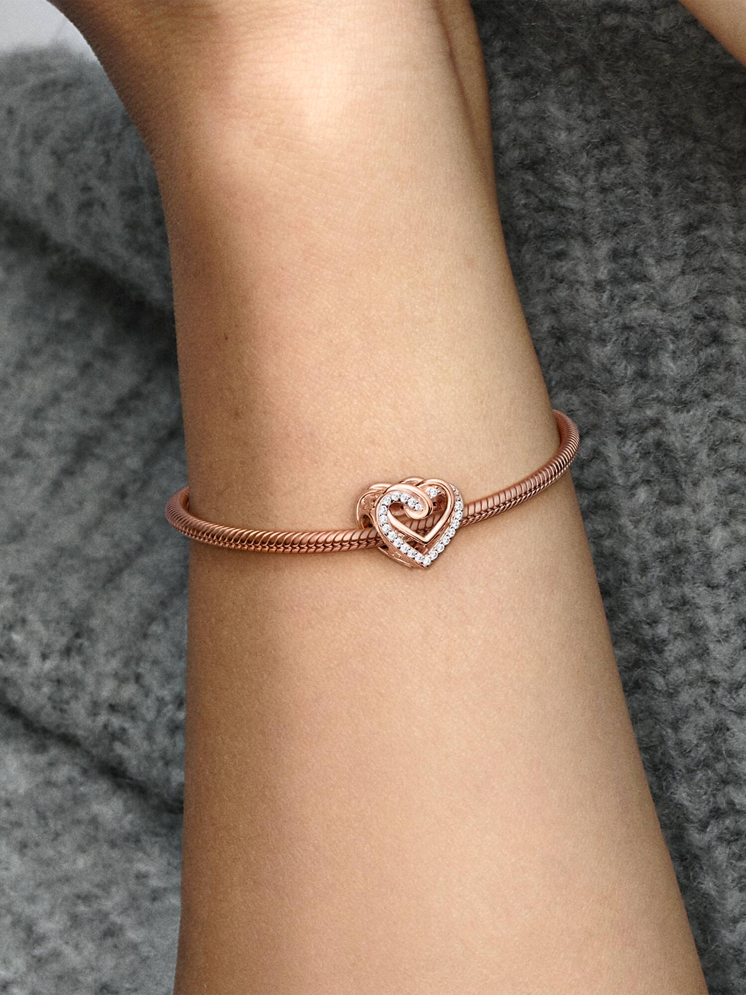 Sparkling Entwined Hearts Charm