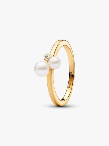 Duo Treated Freshwater Cultured Pearls Ring