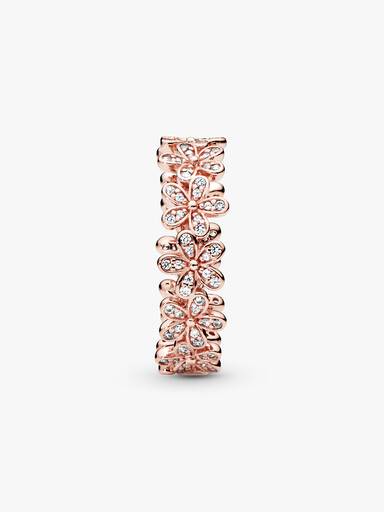 Daisy 14k rose gold-plated ring with clear cubic zirconia