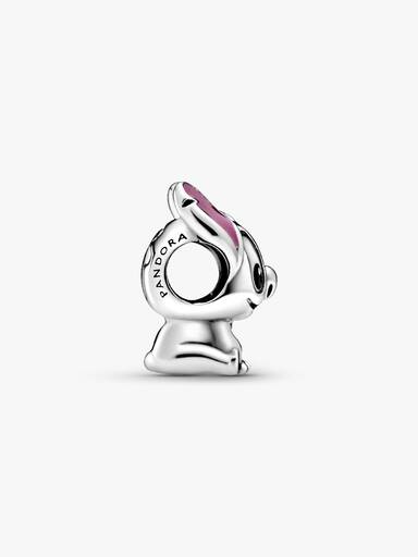 Disney Stitch silver charm with black and purple enamel