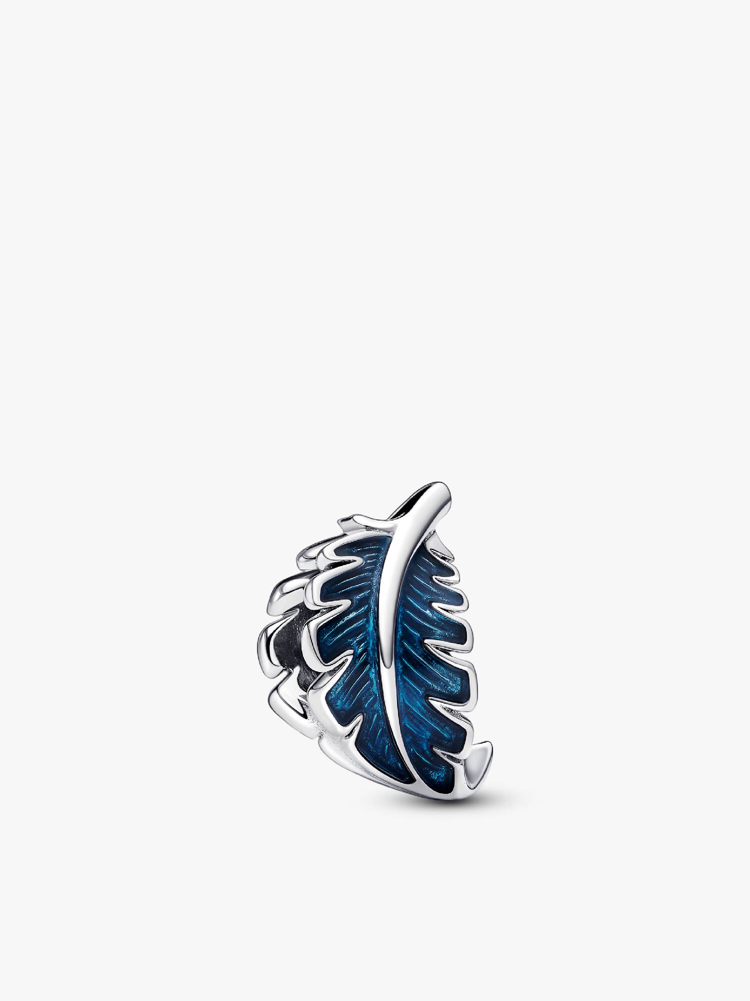 Blue Curved Feather Charm