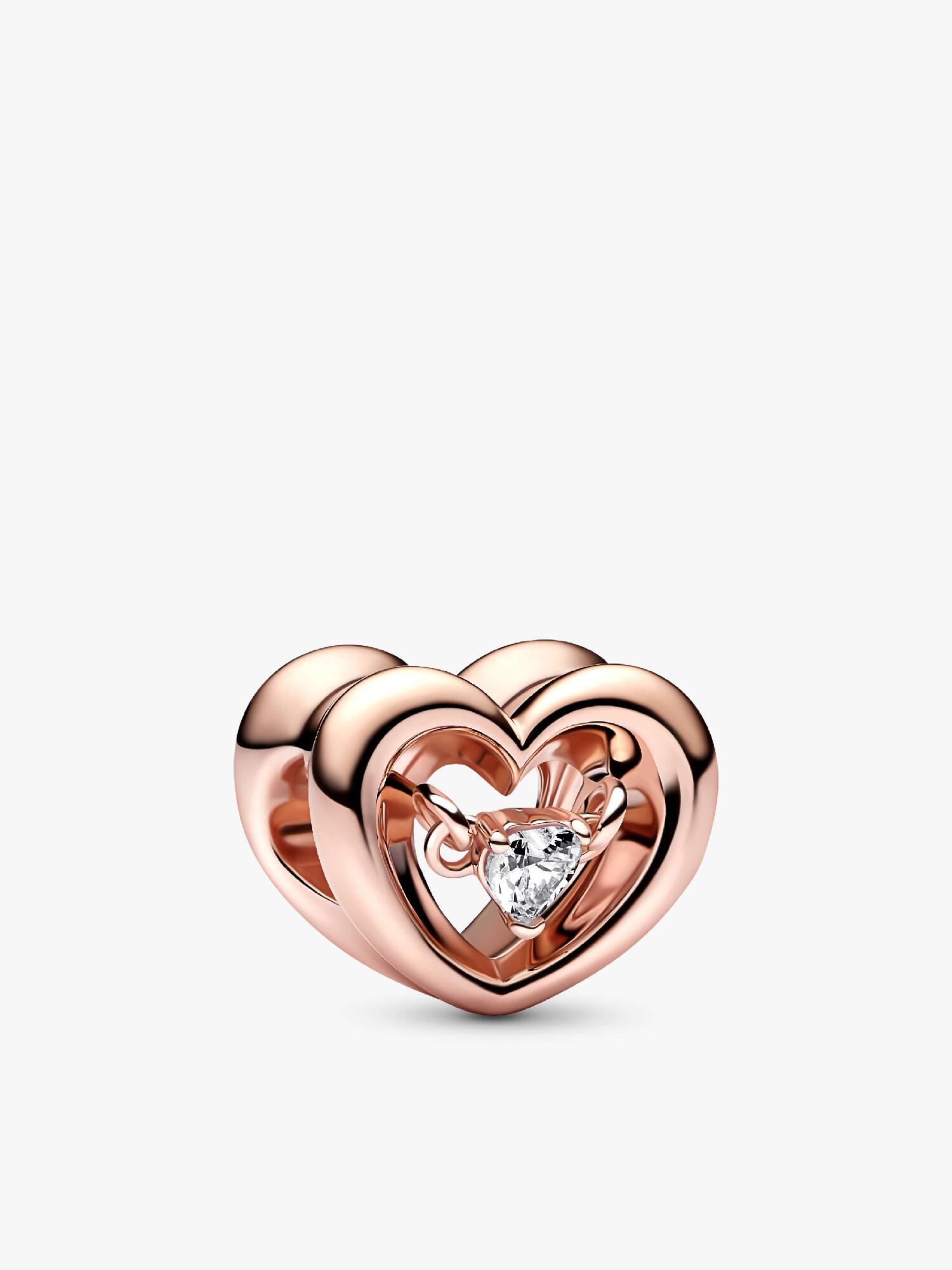Radiant Heart & Floating Stone Charm