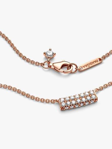 Pandora Timeless Pavé Double-row Bar Collier Necklace