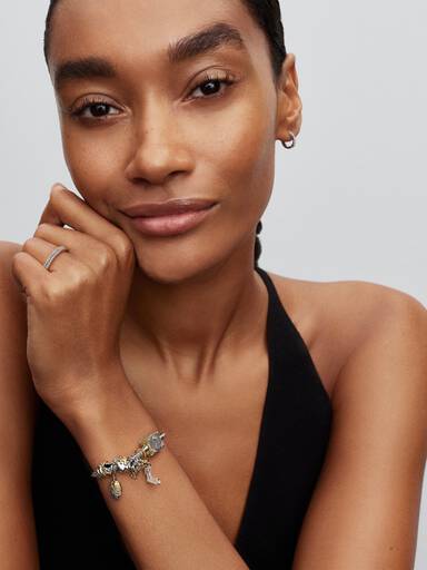 Disney Ariel sterling silver and 14k gold-plated charm with 0.012 ct TW G-I VS+ round brilliant very good cut lab-grown diamond