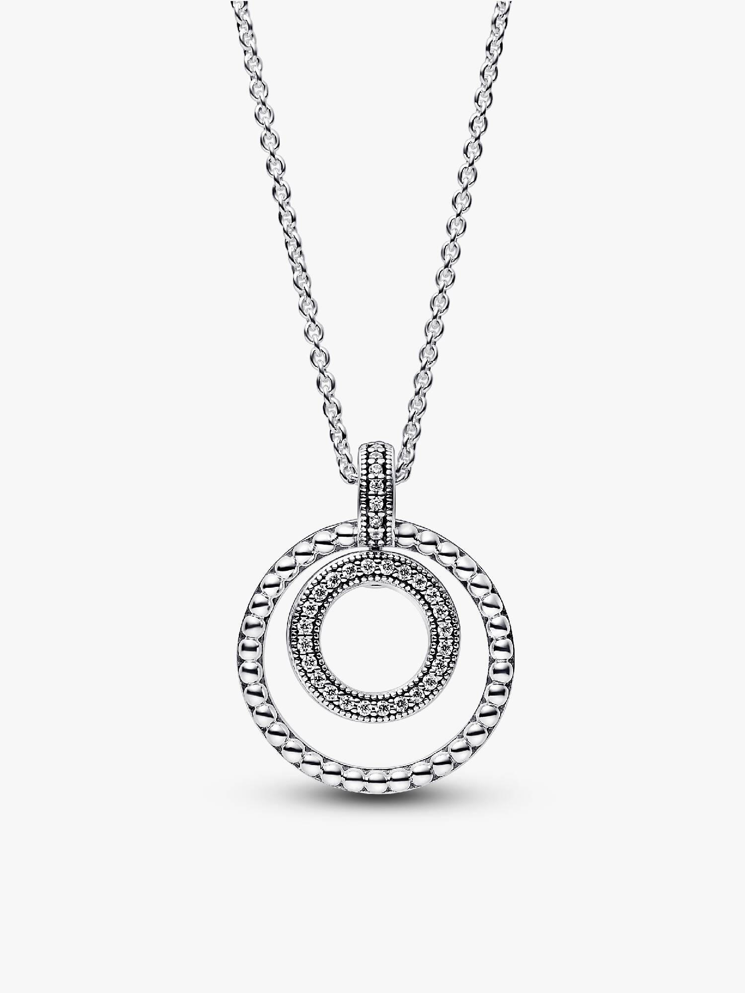Pandora Signature Pavé & Beads Pendant & Necklace