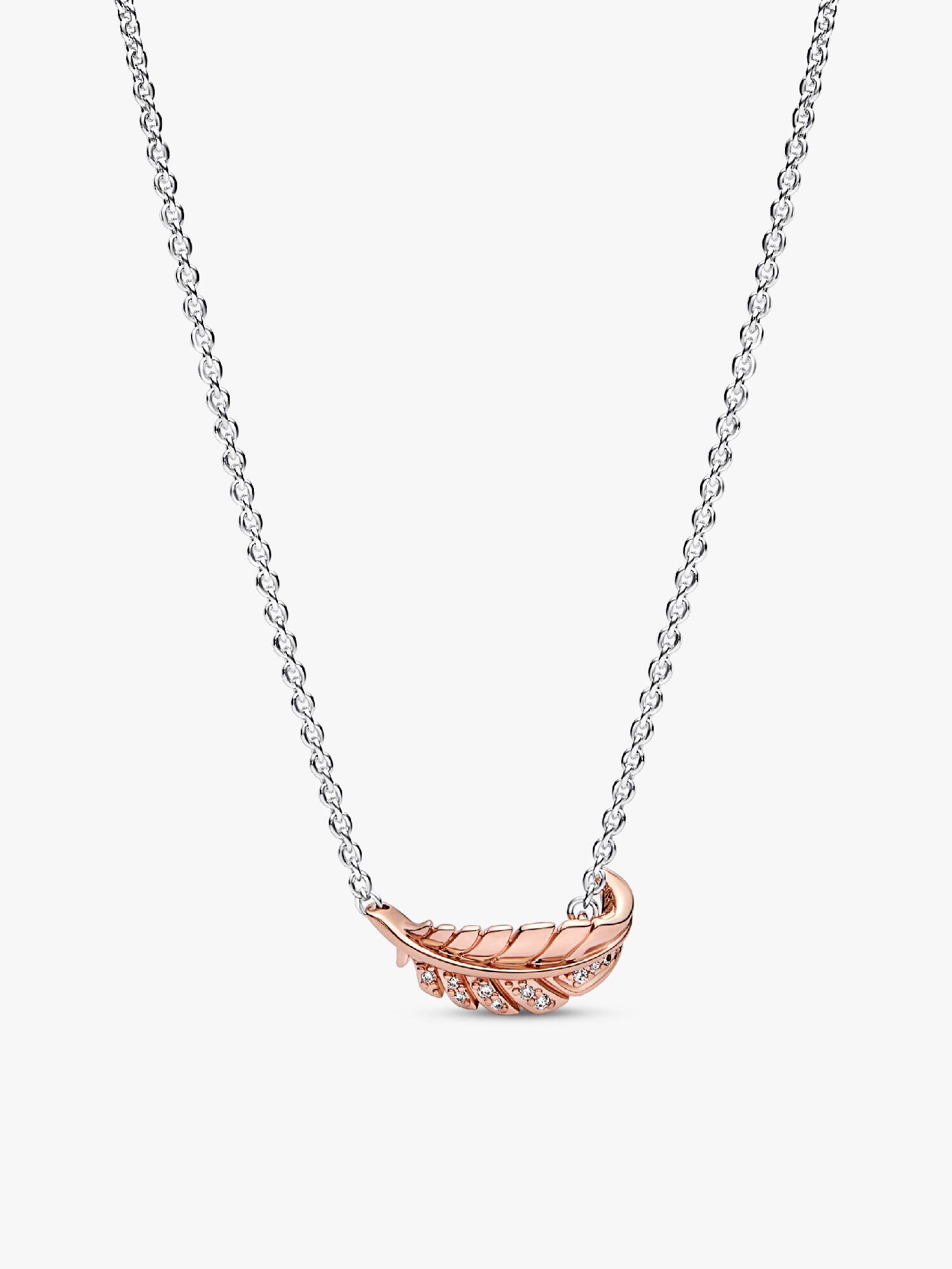 Two-Tone Floating Curved Feather Collier Necklace