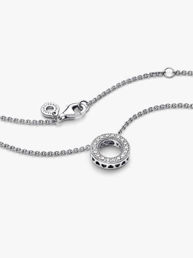 Pandora Logo Pavé Circle Collier Necklace