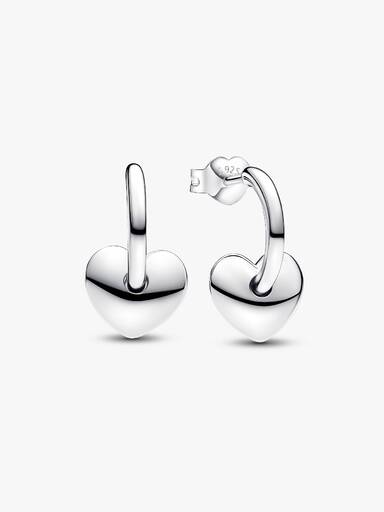 Heart Open Hoop Earrings