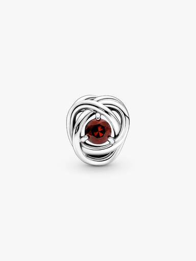 Red Eternity Circle Charm
