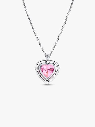 Pink Halo Heart Collier Necklace