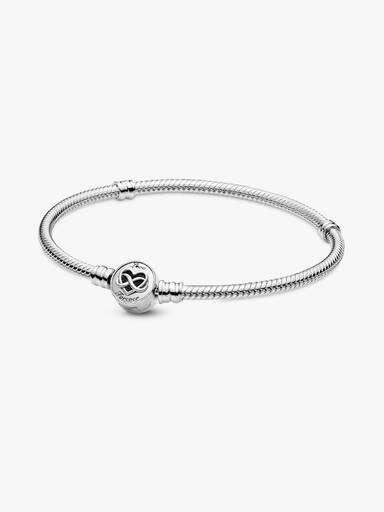 Pandora Moments Heart Infinity Clasp Snake Chain Bracelet