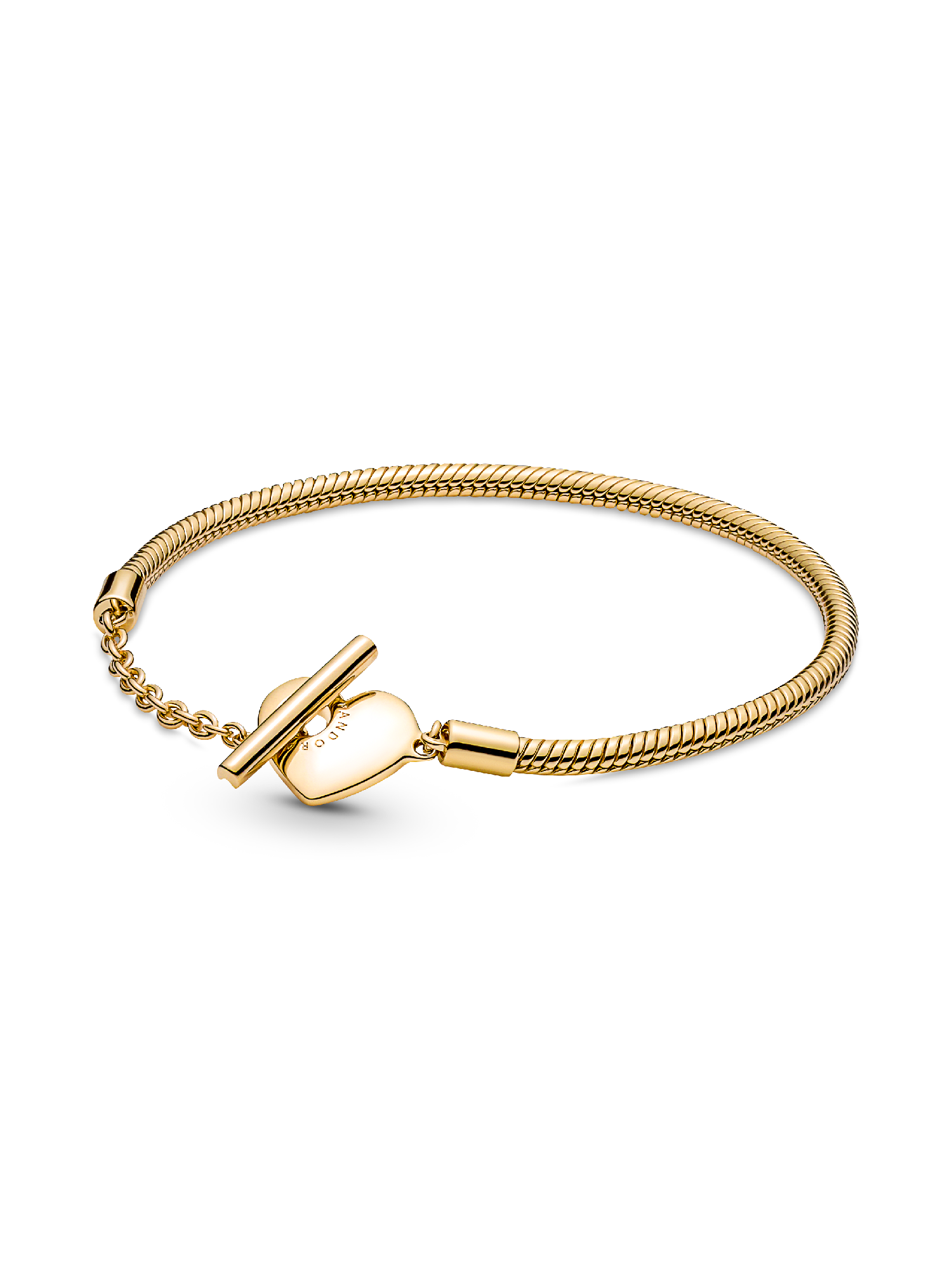 Pandora Moments Heart T-Bar Snake Chain Bracelet