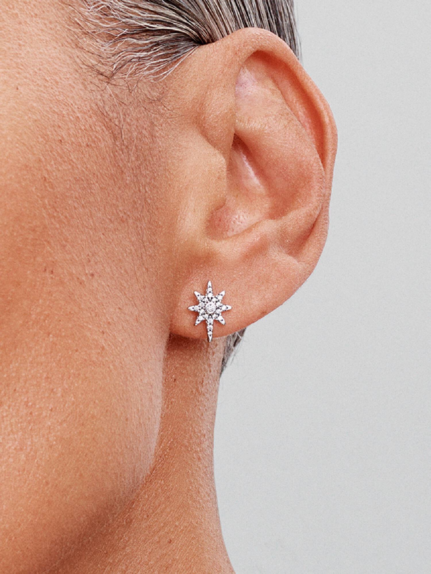 Sparkling North Star Stud Earrings