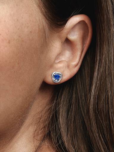 Blue Eternity Circle Stud Earrings