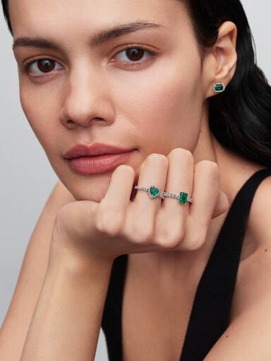 Sparkling Rectangular Stud Earrings