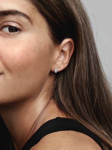 Sparkling Round & Square Earrings