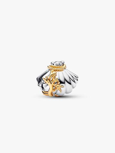 Disney Ariel sterling silver and 14k gold-plated charm with 0.012 ct TW G-I VS+ round brilliant very good cut lab-grown diamond