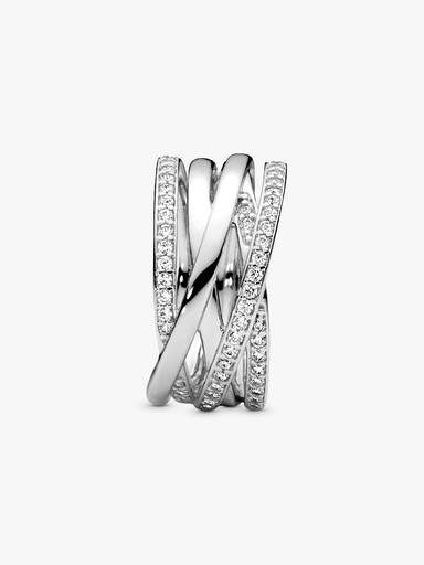 Silver ring with cubic zirconia