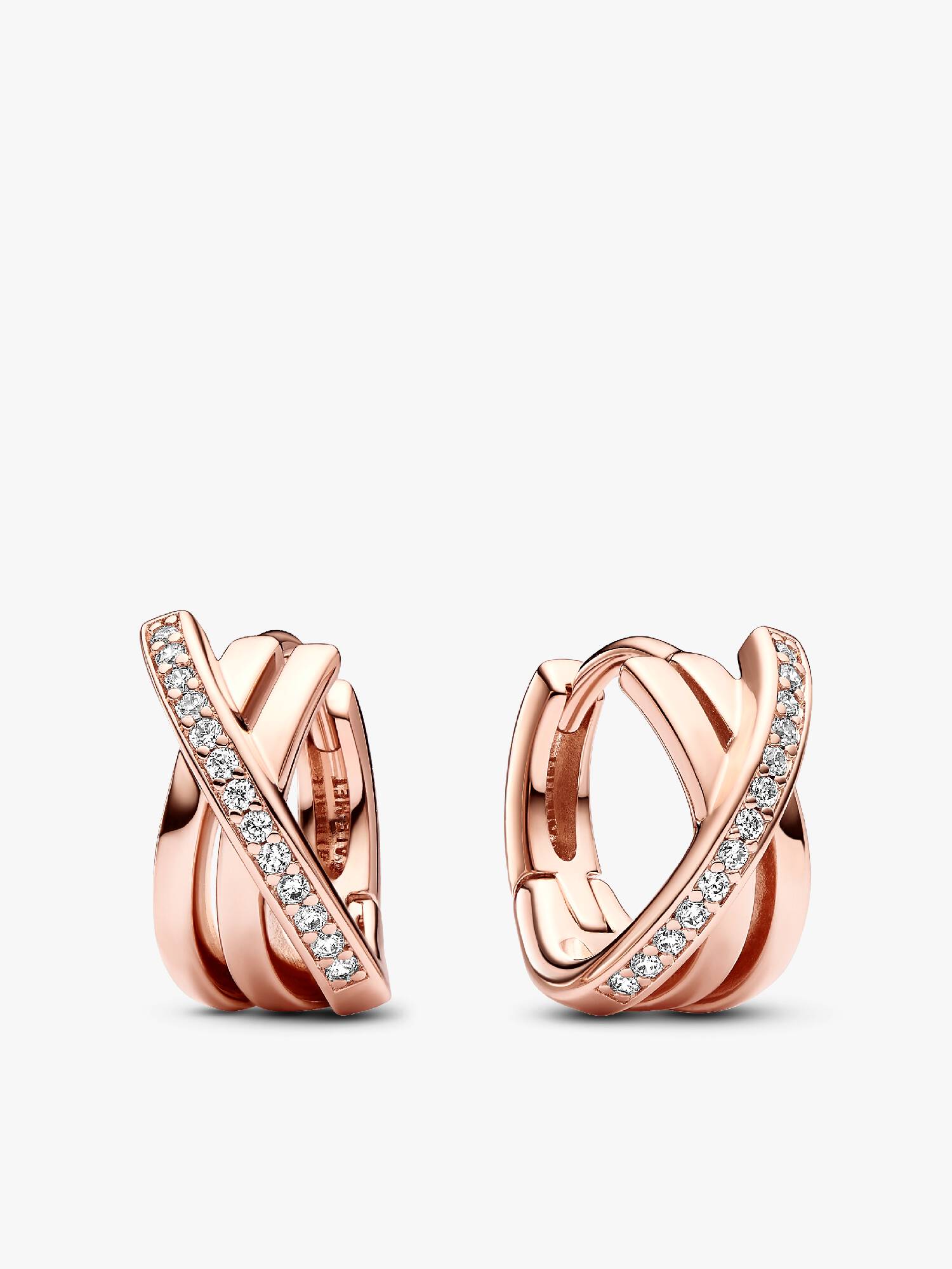 Crossover Pavé Hoop Earrings
